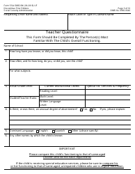 Form SSA-5665-bk Teacher Questionnaire, Page 3