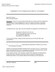 Document preview: Form DHCS4204 Commitment to Pay Reimbursable Medi-Cal Lien Amount - California