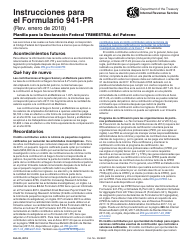 Document preview: Instrucciones para IRS Formulario 941-PR Planilla Para La Declaracion Federal Trimestral Del Patrono (Puerto Rican Spanish)