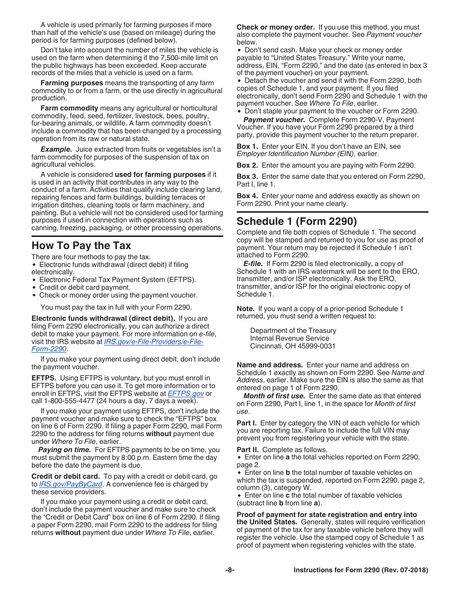 Instructions for IRS Form 2290 Heavy Highway Vehicle Use Tax Return, Page 10