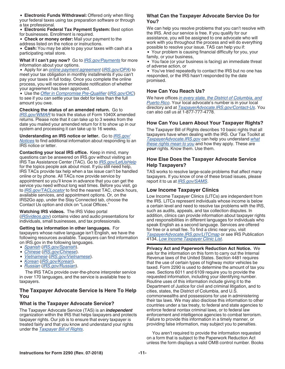 Instructions for IRS Form 2290 Heavy Highway Vehicle Use Tax Return, Page 13