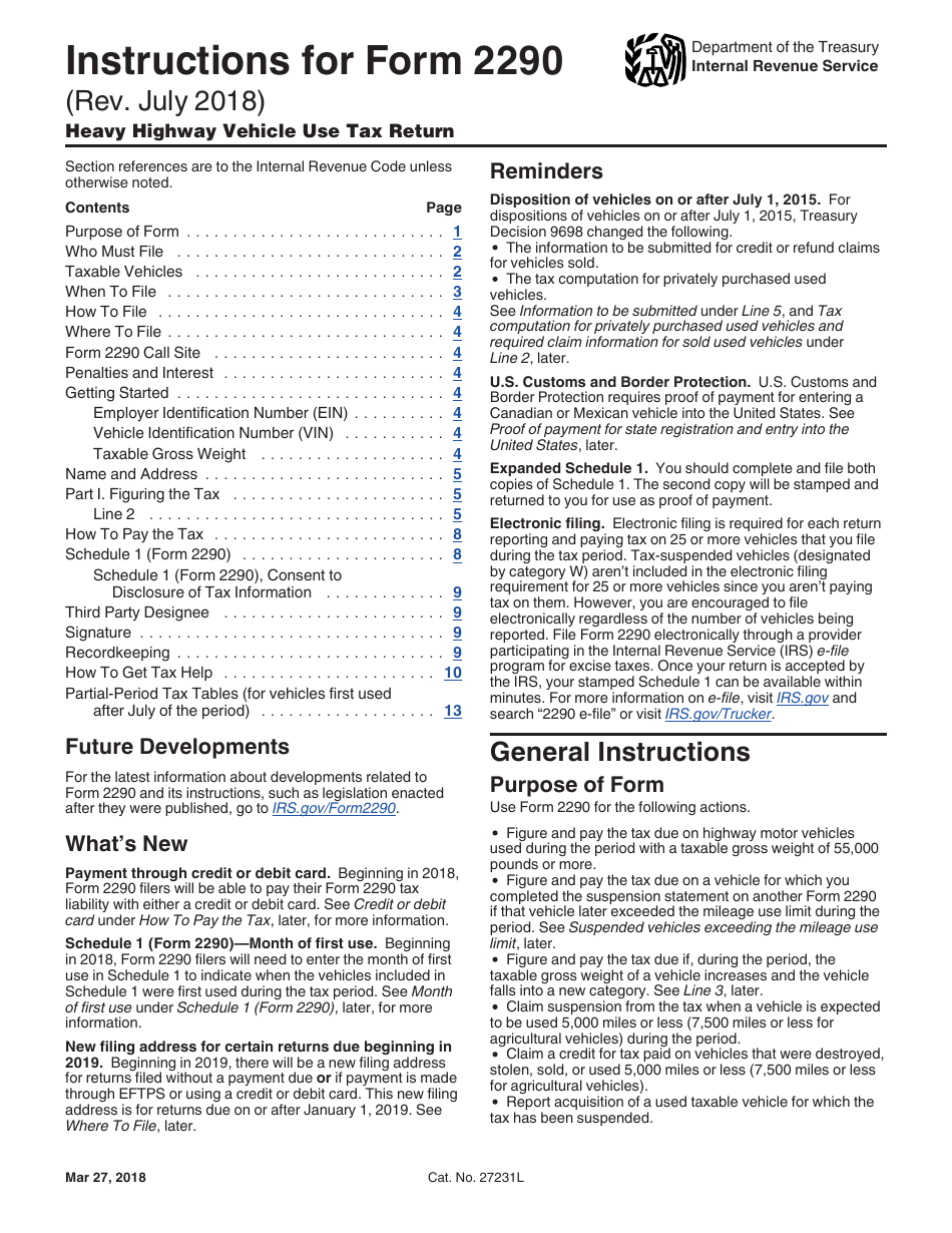 Instructions for IRS Form 2290 Heavy Highway Vehicle Use Tax Return, Page 3