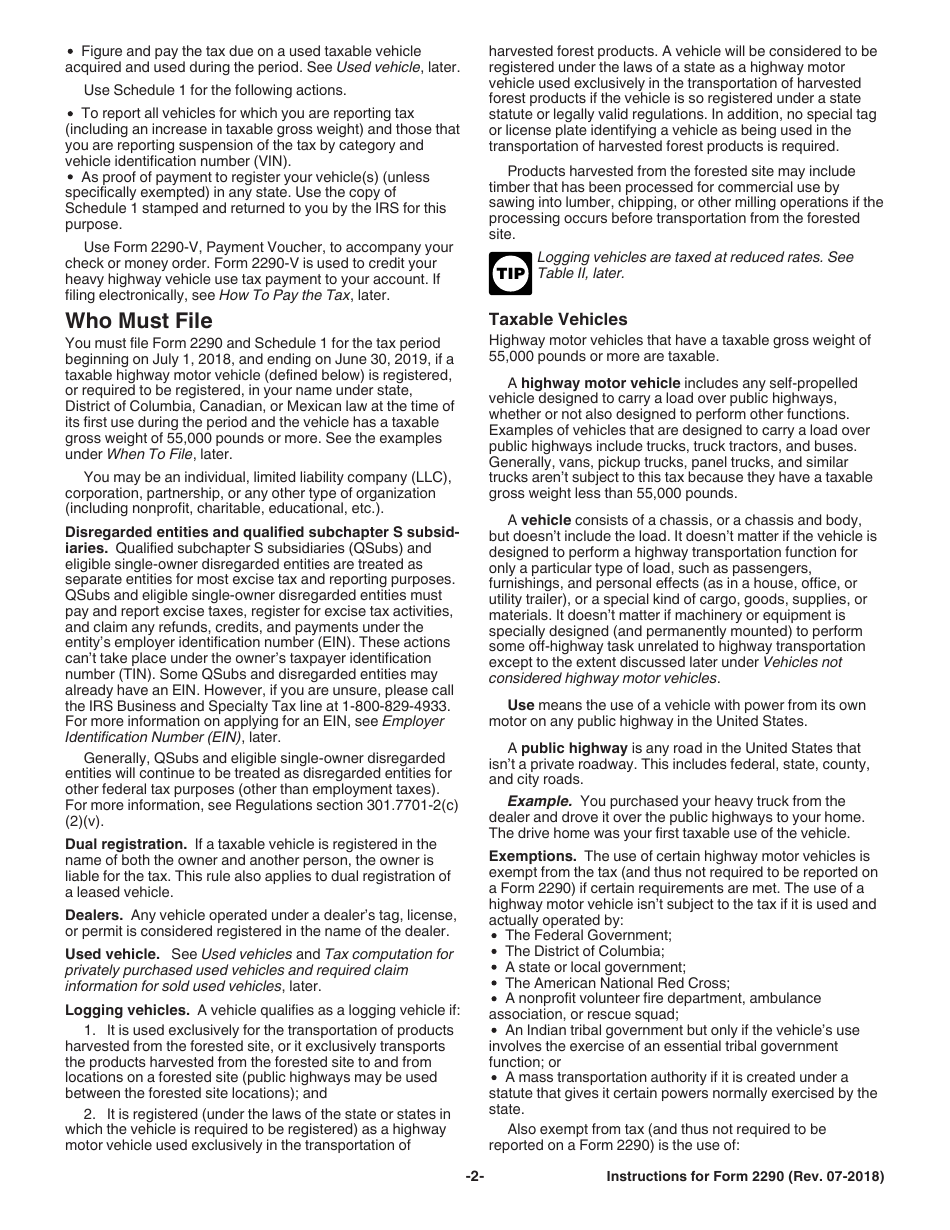 Instructions for IRS Form 2290 Heavy Highway Vehicle Use Tax Return, Page 4