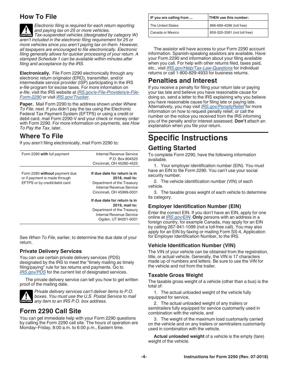 Instructions for IRS Form 2290 Heavy Highway Vehicle Use Tax Return, Page 6