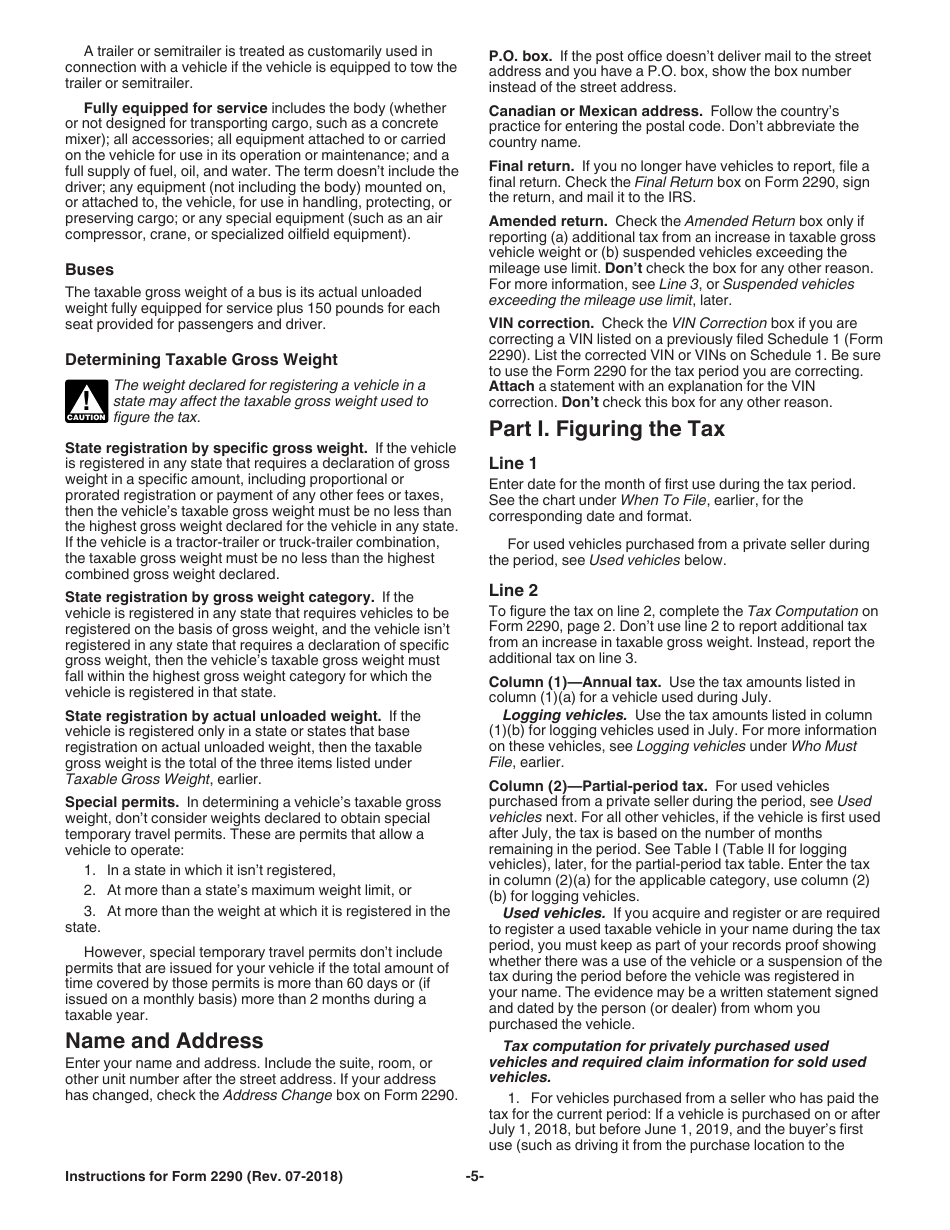 Instructions for IRS Form 2290 Heavy Highway Vehicle Use Tax Return, Page 7