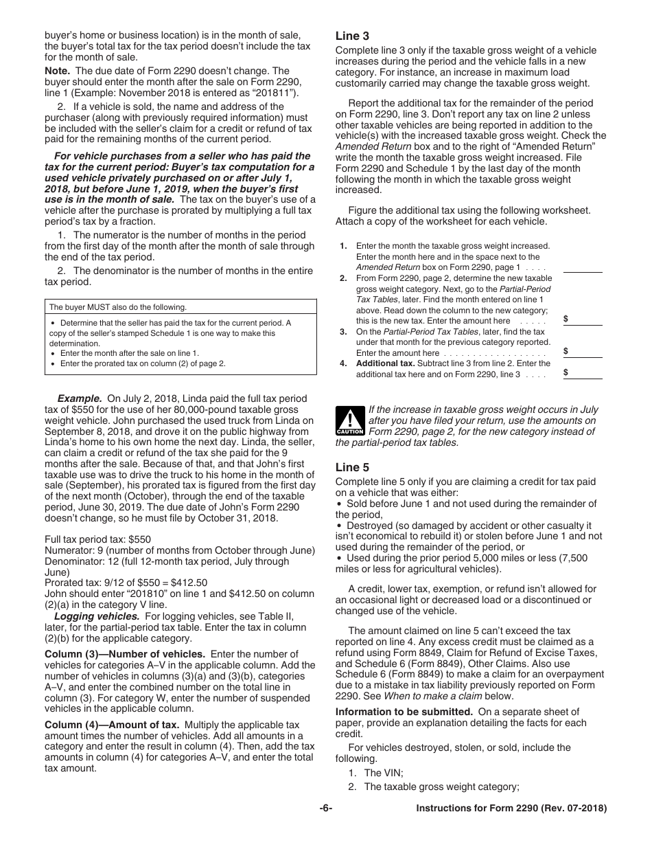 Instructions for IRS Form 2290 Heavy Highway Vehicle Use Tax Return, Page 8