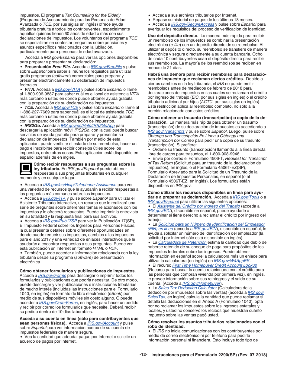 Instrucciones para IRS Formulario 2290(SP) Declaracion Del Impuesto Sobre El Uso De Vehiculos Pesados En Las Carreteras (Spanish), Page 14