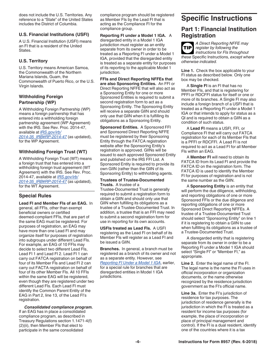Instructions for IRS Form 8957 Foreign Account Tax Compliance Act (Fatca) Registration, Page 4