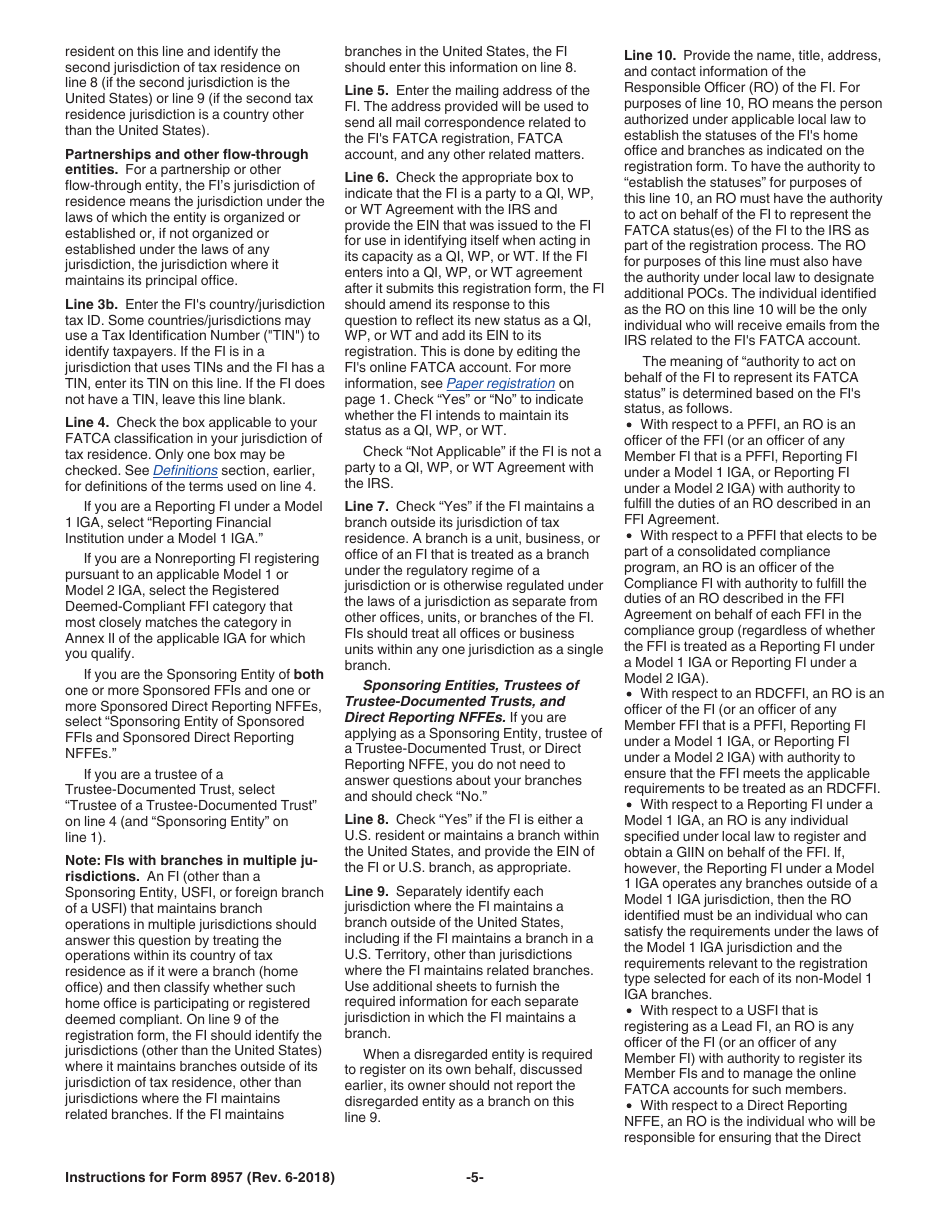 Instructions for IRS Form 8957 Foreign Account Tax Compliance Act (Fatca) Registration, Page 5