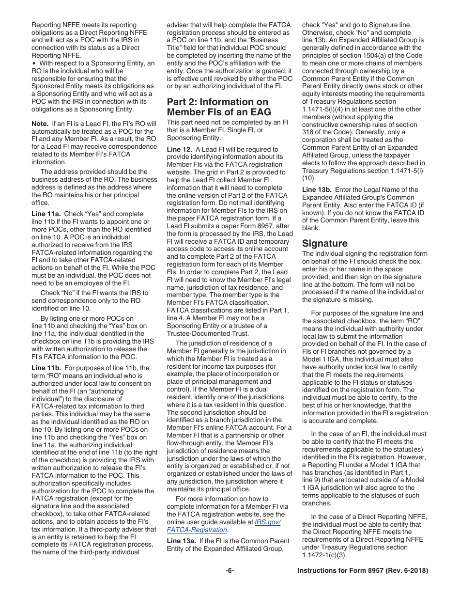 Instructions for IRS Form 8957 Foreign Account Tax Compliance Act (Fatca) Registration, Page 6