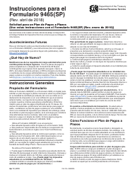 Document preview: Instrucciones para IRS Formulario 9465(SP) Solicitud Para Un Plan De Pagos a Plazos (Spanish)