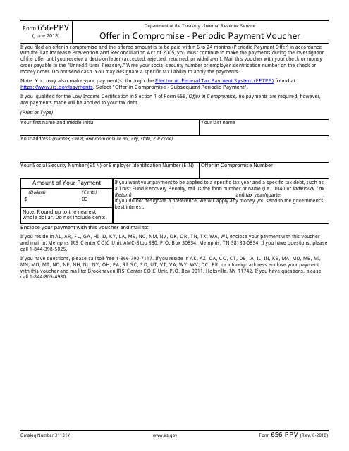 IRS Form 656-ppv  Printable Pdf