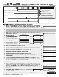 IRS Formulario 941-PR Planilla Para La Declaracion Federal Trimestral Del Patrono (Puerto Rican Spanish)