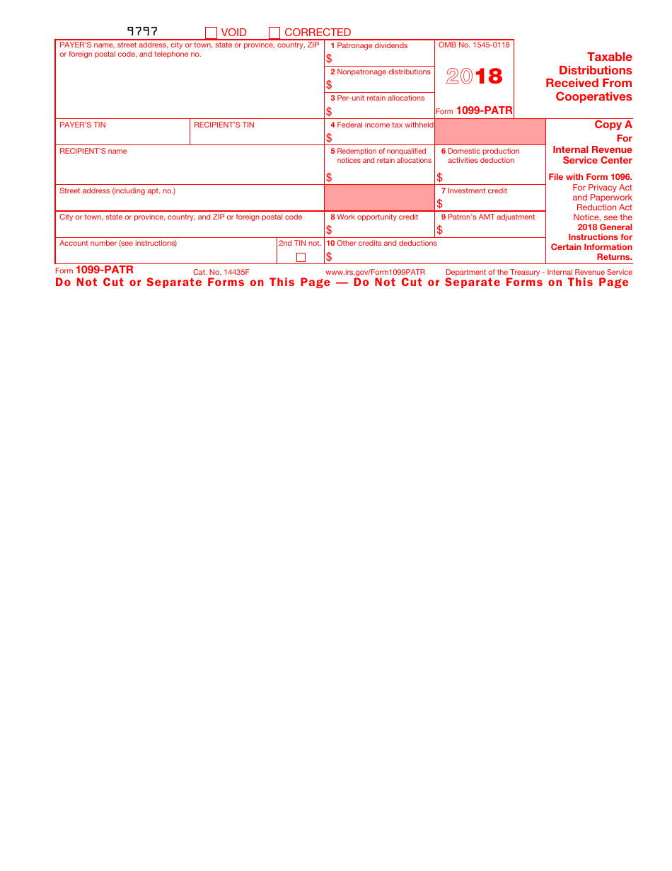 IRS Form 1099-PATR Taxable Distributions Received From Cooperatives, Page 2