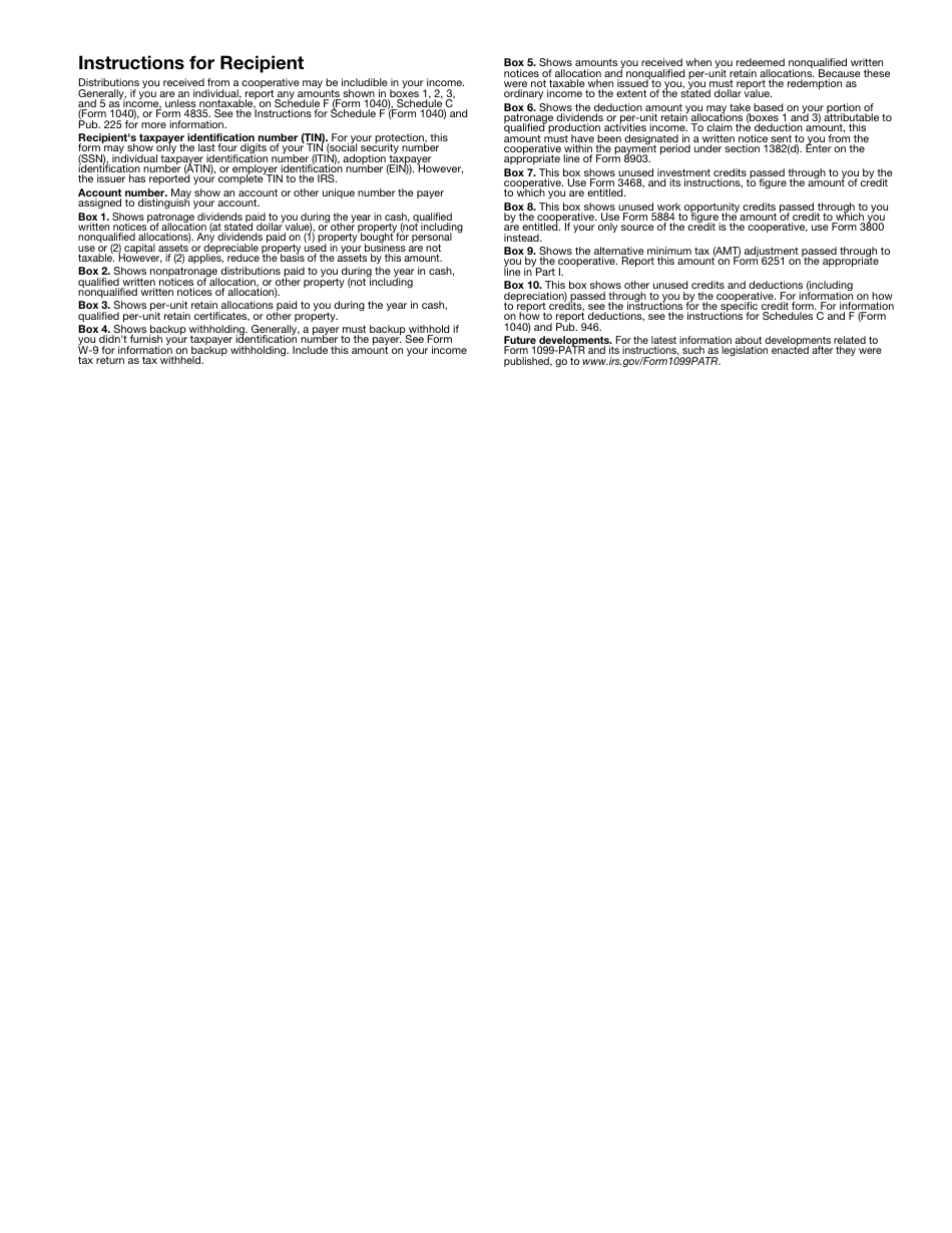 IRS Form 1099-PATR Taxable Distributions Received From Cooperatives, Page 4