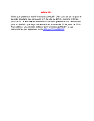 IRS Formulario 2290(SP) Declaracion Del Impuesto Sobre El Uso De Vehiculos Pesados En Las Carreteras (Spanish)