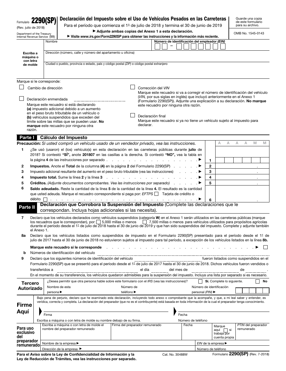 IRS Formulario 2290(SP) Declaracion Del Impuesto Sobre El Uso De Vehiculos Pesados En Las Carreteras (Spanish), Page 3