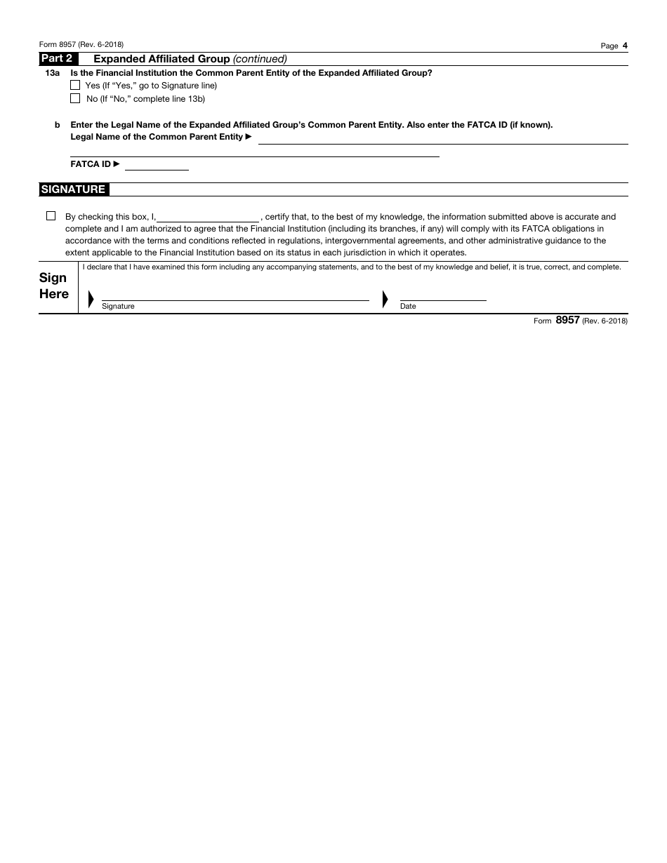 IRS Form 8957 Foreign Account Tax Compliance Act (Fatca) Registration, Page 4