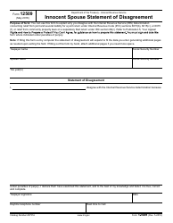 Document preview: IRS Form 12509 Innocent Spouse Statement of Disagreement