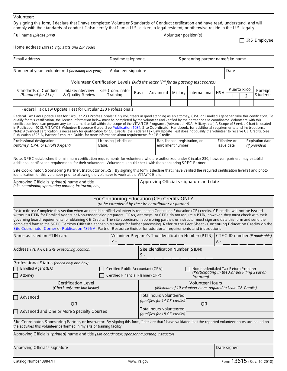 IRS Form 13615 - Fill Out, Sign Online and Download Fillable PDF ...