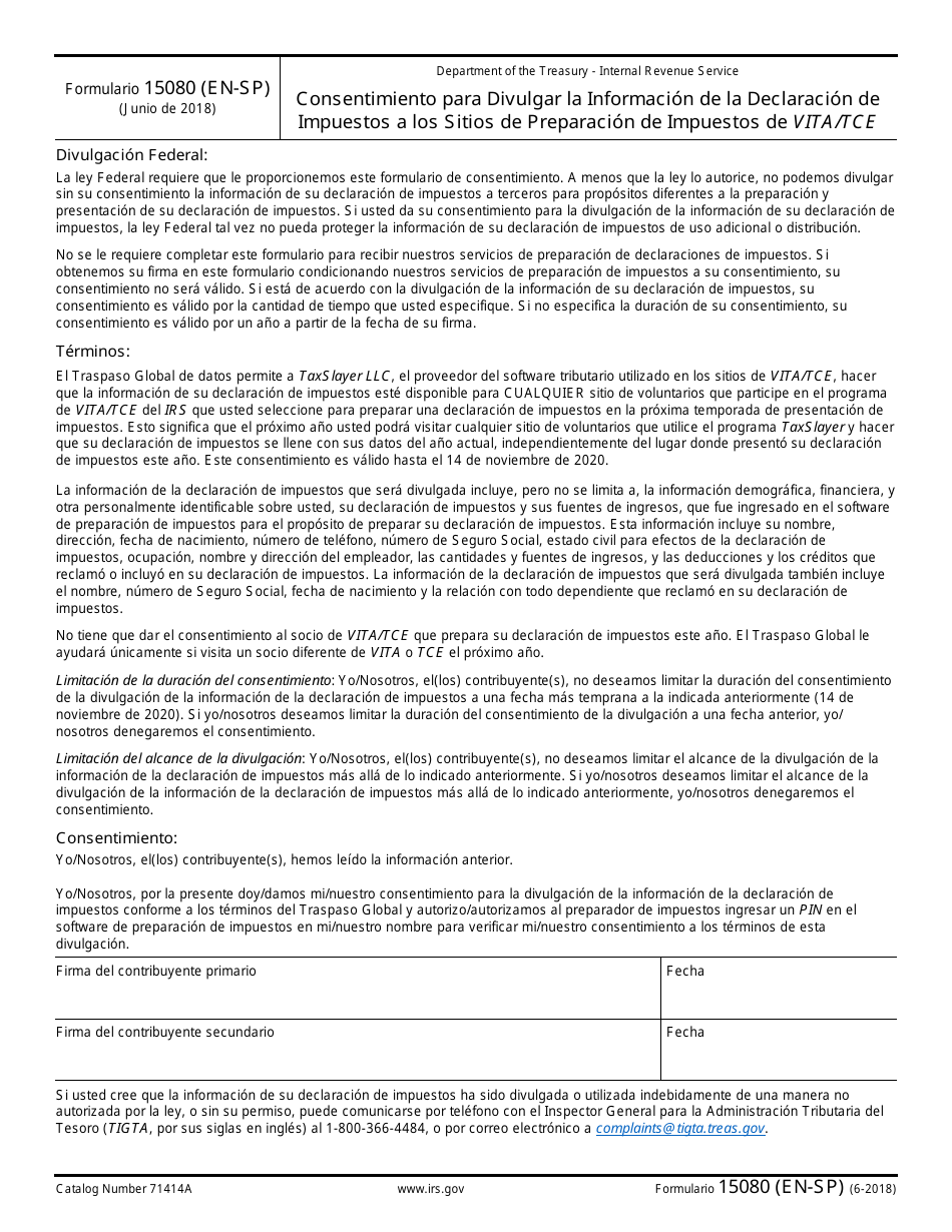 IRS Formulario 13614-C (SP) Hoja De Admision / Entrevista Y Verificacion De Calidad (Spanish), Page 4