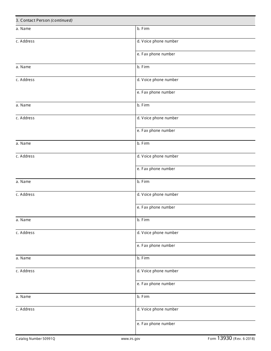 IRS Form 13930 - Fill Out, Sign Online and Download Fillable PDF ...