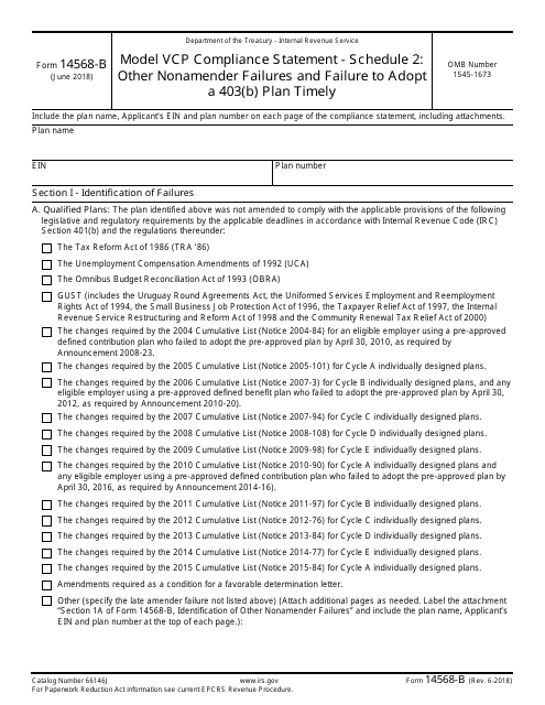 IRS Form 14568-B  Printable Pdf