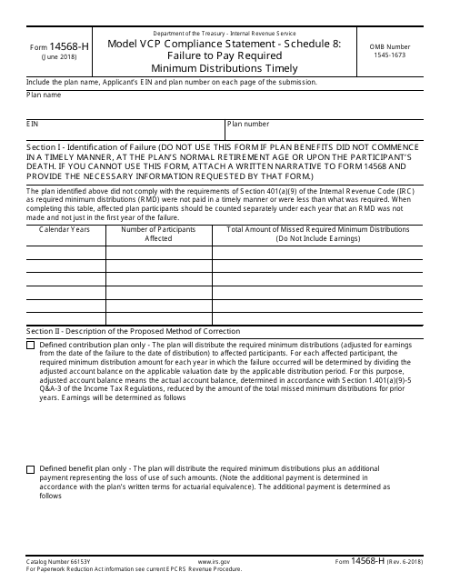 IRS Form 14568-H  Printable Pdf