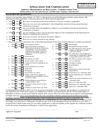 Application for Certification - Arizona, Page 2