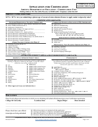 Application for Certification - Arizona, Page 3