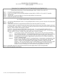Document preview: Instructions for CACFP Meal Benefit Income Eligibility Form (Adult Care)