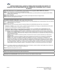 Document preview: Instrucciones para Llenar El Formulario De Elegibilidad Segun Los Ingresos Para Recibir Beneficios De Comidas Del Programa CACFP (Cuidado De Adultos) (Spanish)