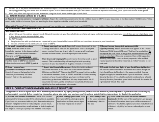 Instructions for CACFP Meal Benefit Income Eligibility Application Form - Arizona, Page 2