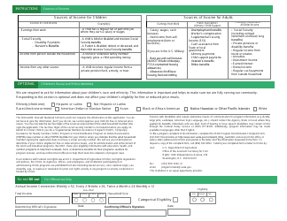 Child and Adult Care Food Program Meal Benefit Income Eligibility Application Form - Arizona, Page 2