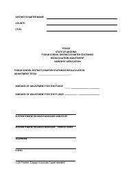 Document preview: School District/Charter Statewide Recalculation Adjustment Hardship Application - Arizona