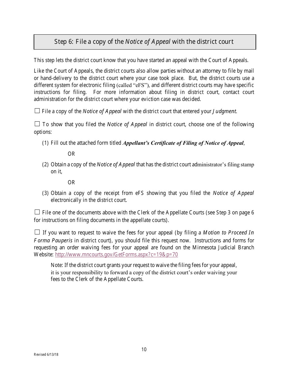 Filing an Eviction Appeal at the Minnesota Court of Appeals - Minnesota, Page 10