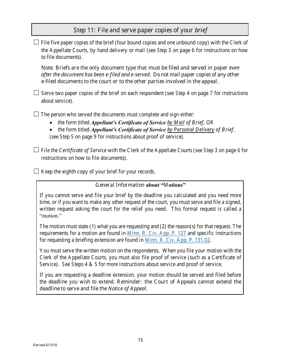 Filing an Eviction Appeal at the Minnesota Court of Appeals - Minnesota, Page 15