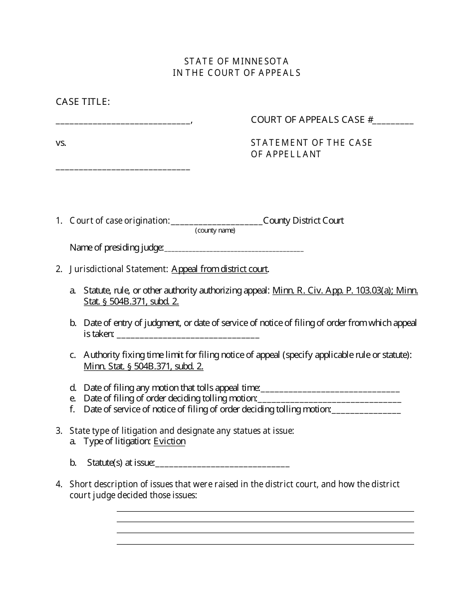 Filing an Eviction Appeal at the Minnesota Court of Appeals - Minnesota, Page 18