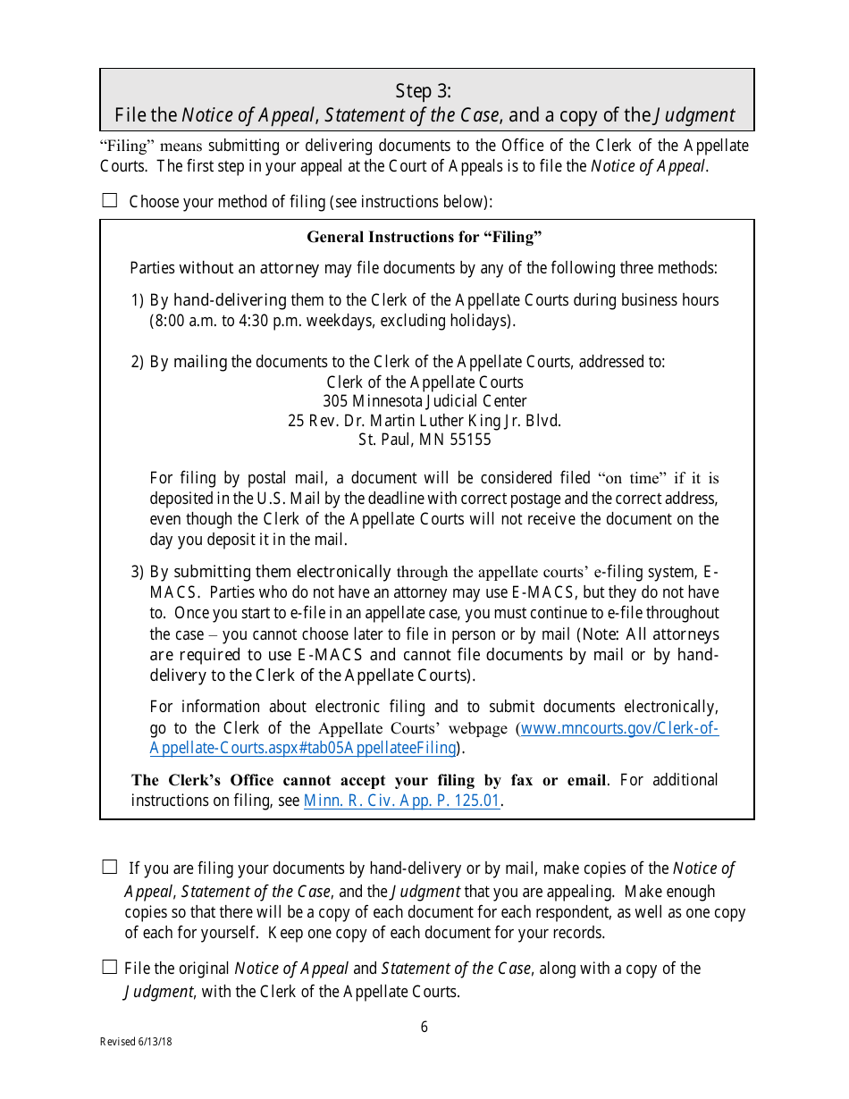 Filing an Eviction Appeal at the Minnesota Court of Appeals - Minnesota, Page 6