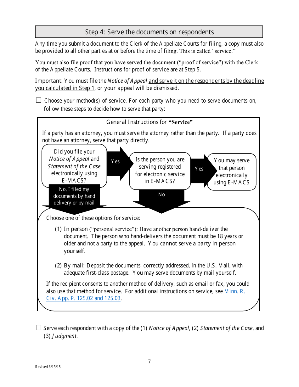 Filing an Eviction Appeal at the Minnesota Court of Appeals - Minnesota, Page 7