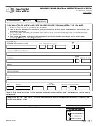 Form DPR-102 Impaired Driver Program Instructor Application - New York