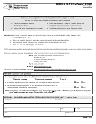Document preview: Form DS-622 Article 19-a Complaint Form - New York