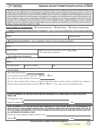 Document preview: Form FS-48S Financial Security Exemption Application - Storage - New York
