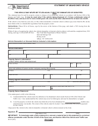 Document preview: Form MV-37 Statement of Abandoned Vehicle - New York