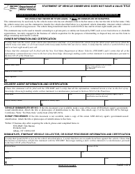 Document preview: Form MV-35 Statement of Vehicle Owner Who Does Not Have a Valid Title - New York