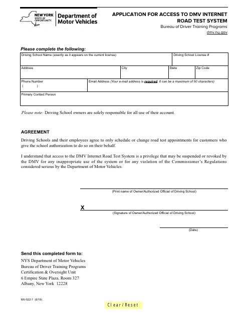 Form MV-522.1  Printable Pdf