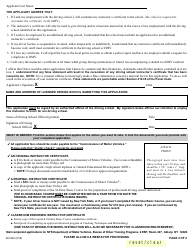 Form MV-523 Application for Driving School Instructor Certificate - New York, Page 2
