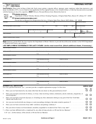 Form MV-521.1 Personal History - New York