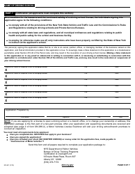 Form MV-521 Driving School License Application - New York, Page 5