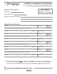 Document preview: Form MV-83T Statement of Partnership or Joint Ownership - New York